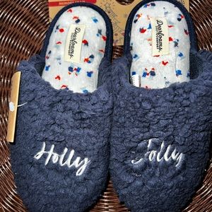 Holly Jolly Fuzzy House Slippers Women’s